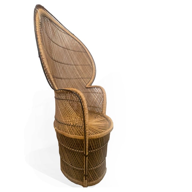 Vintage Wicker and Rattan Peacock Chair, 1960s-1970s For Sale - Image 9 of 14