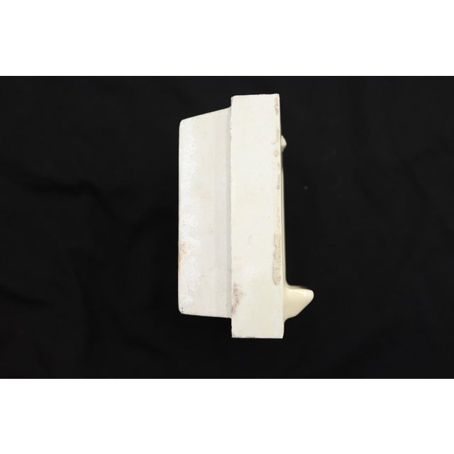 Vintage Square Yellow Ceramic Recessed Soap Dish For Sale - Image 4 of 8