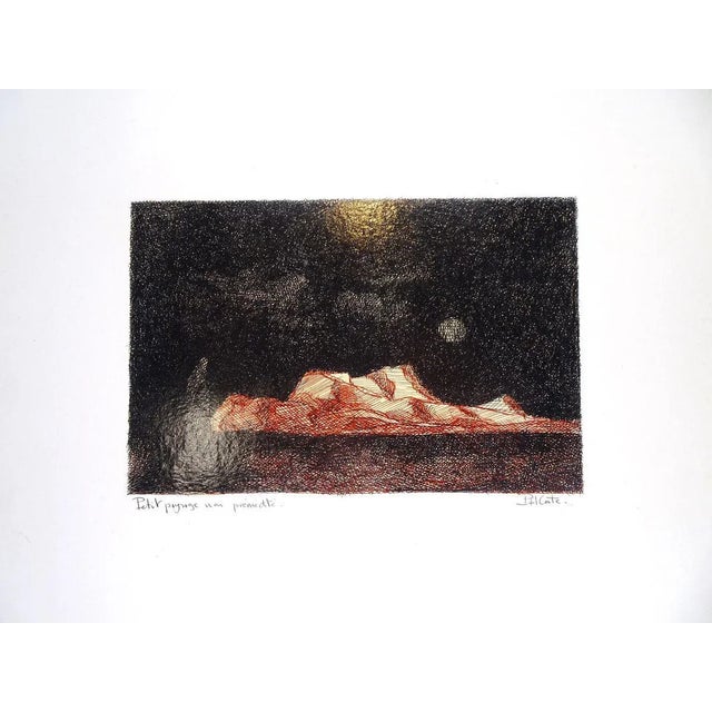 Petit Paysage non Prémédité - Pen Drawing on Cardboard by Paul Conte - 1980s 1980s For Sale - Image 3 of 3