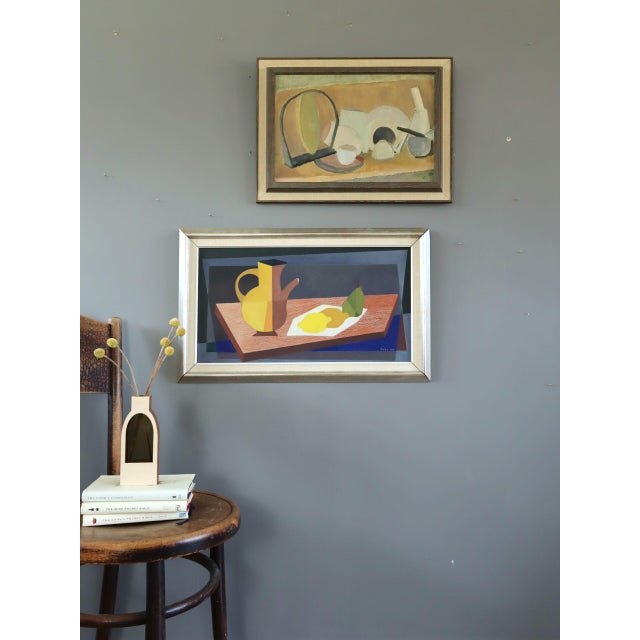 1963 Mid-Century Modern 'Cubist Citrus' Vintage Original Still Life Oil Painting, Framed For Sale - Image 11 of 11