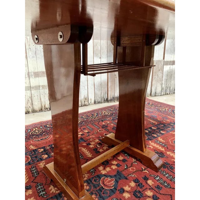 1960s Danish Modern Teak Dining Table with Under-Table Magazine Rack, 1960s For Sale - Image 5 of 6