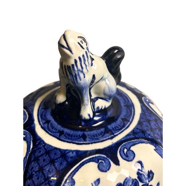 Large Royal Sphinx Blue Garniture Set by Boch Delft, 20th Century, Set of 3 For Sale - Image 6 of 18