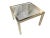 Vintage Milo Baughman style brass plated side table with glass top and decorative brushed metal border. This table is in...