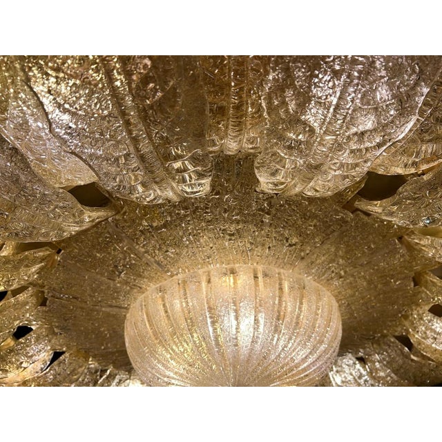 Metal Monumental Murano Glass Flush Mount from Barovier & Toso, 1980s For Sale - Image 7 of 18