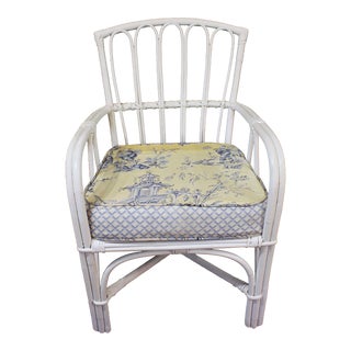 Mid-20th Century Ficks Reed Rattan Arm Chair For Sale