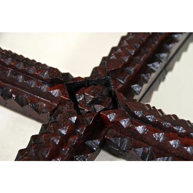 Hand-Carved Tramp Art Wall Mirror, Austria, 1870s For Sale - Image 14 of 18