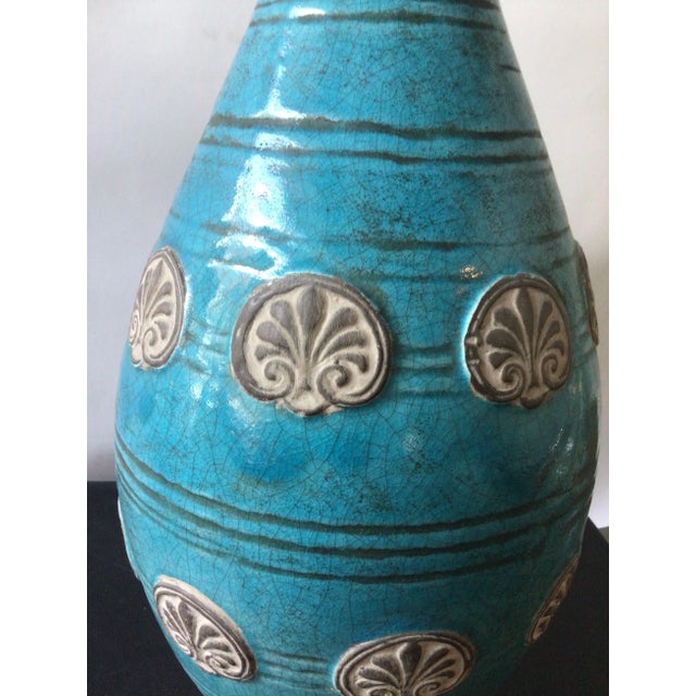 1960s Italian Ceramic Aqua Lamp For Sale In New York - Image 6 of 9
