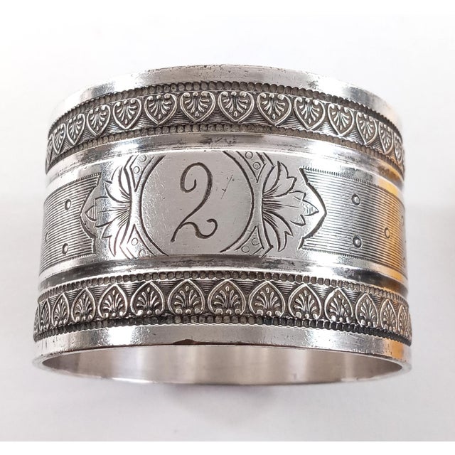 6 Christofle, Christofle-Alfenide napkin rings. 5 of them were designed by Charles Halphen. Measurements: 1.3 inches...