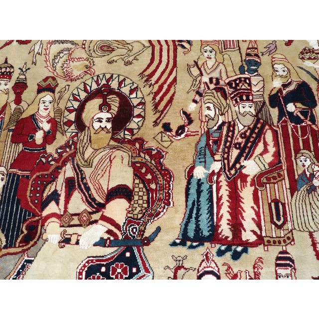 Galerie Shabab Collection Mid-20th Century Indian Lahore Pictorial Rug For Sale In New York - Image 6 of 9