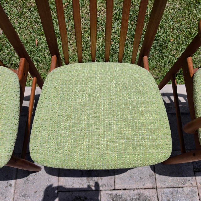 Vintage 1980s Benny Linden Solid Teak Sculptural Dining Chairs Set of 4 For Sale - Image 4 of 17