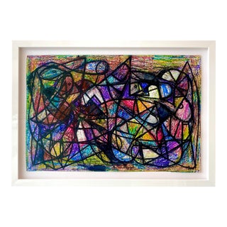 1965 Abstract Expressionist Pastel on Paper by Martin Rosenthal, Framed For Sale
