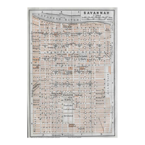 1909 Savannah Georgia Antique Map