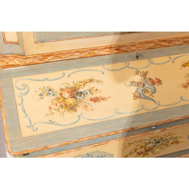 Painted Italian Secretary Bookcase For Sale - Image 9 of 10