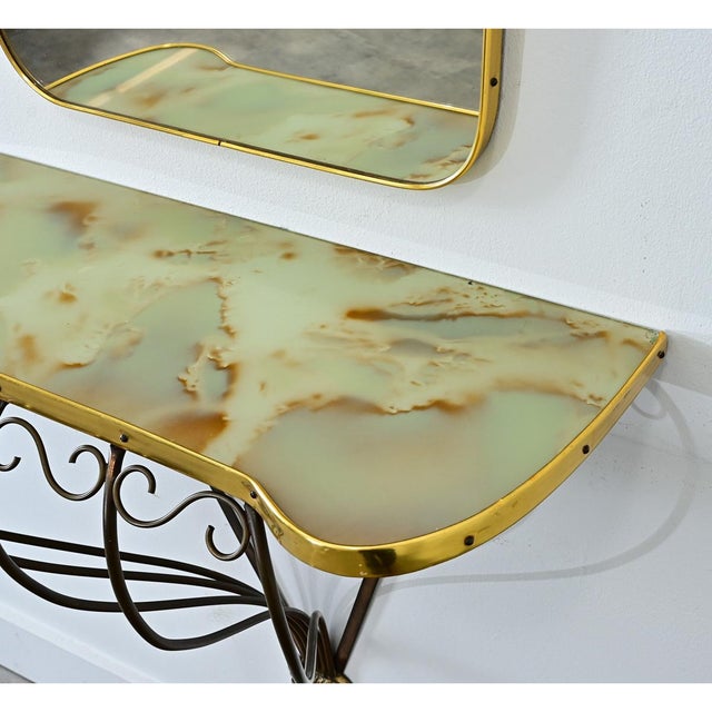 French Mid Century Mirror and Console Set For Sale - Image 17 of 17