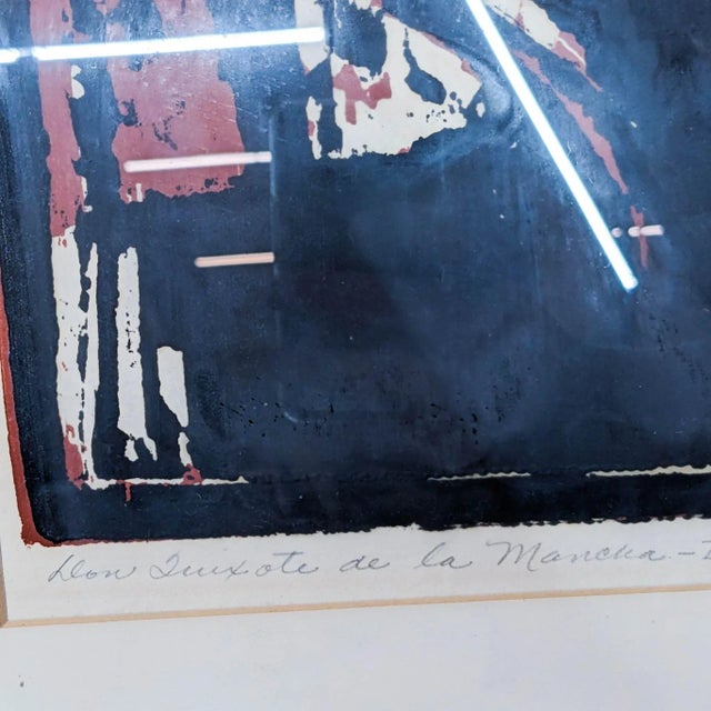 Contemporary Vintage Framed Print by George Hugh De Groat Don Quixote De La Mancha Signed For Sale - Image 3 of 5