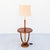Restored 1960s Sculpted Walnut & Brass Floor Lamp With Cocktail Table For Sale - Image 12 of 12