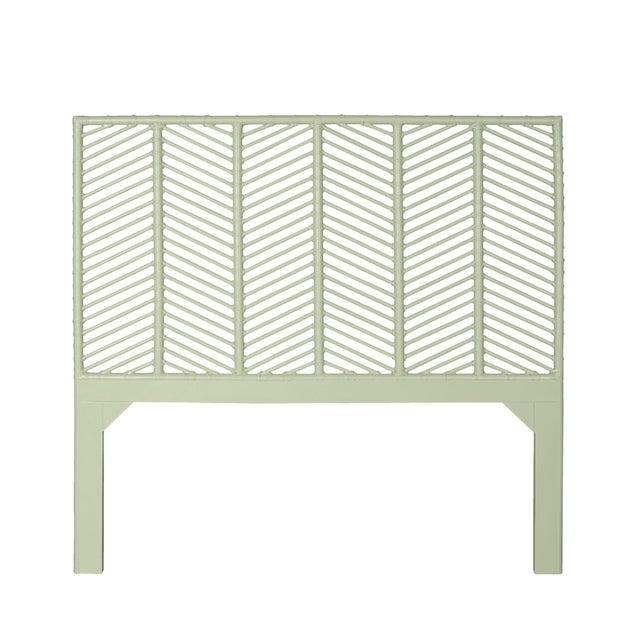 Not Yet Made - Made To Order Liam Standard Bed Queen - Celery Green For Sale - Image 5 of 12