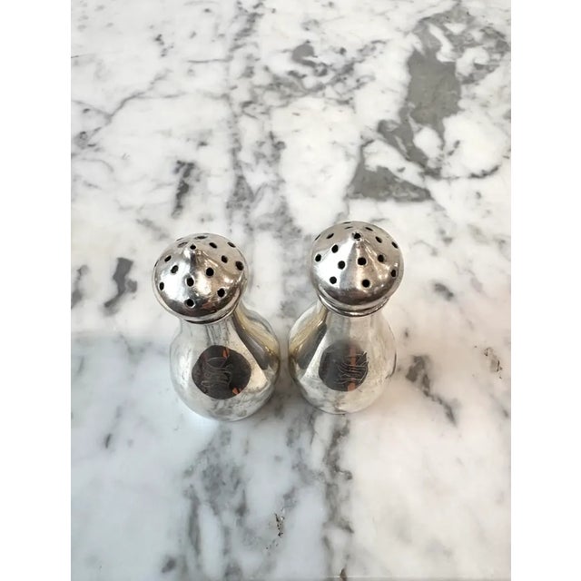 Antique Monogrammed "S" Sterling Silver Salt Shaker Pair by S. Kirk & Son Co. - Stamped For Sale - Image 4 of 6