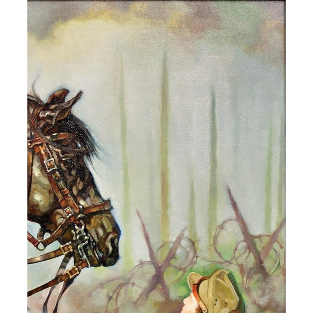 Elin Sian Blake, Black Bay Horse, WWI, 21st Century, Oil on Canvas For Sale - Image 7 of 18