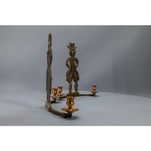 Metal Scandinavian Brass Figural Wall Candleholders, 1970s, Set of 2 For Sale - Image 7 of 18