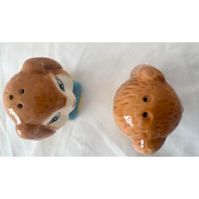 Whimsical Adorable Bunny Salt and Pepper Shakers Mint Condition. For Sale - Image 4 of 11