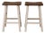 Pair of Mid 20th Century Modern Rustic Live Edge Wood Counter Stools With White Painted Bases For Sale