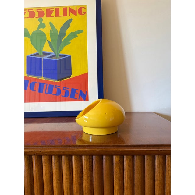 Space Age Yellow Ceramic Ashtray, Viba Italy 1970s For Sale - Image 12 of 12