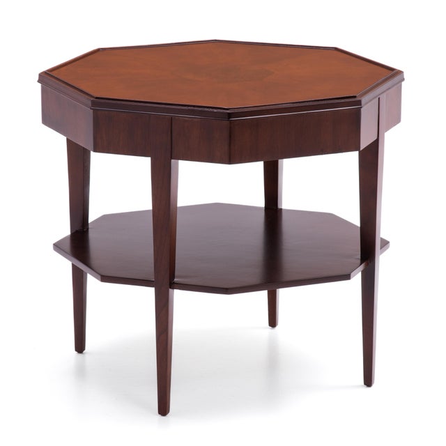 Wood Widdicomb Walnut Octagon Lamp Side Lamp Table 1950s For Sale - Image 7 of 18