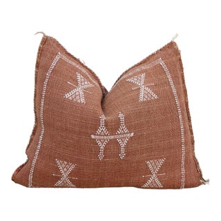 Rust Sentinel Cactus Silk Moroccan Pillow For Sale