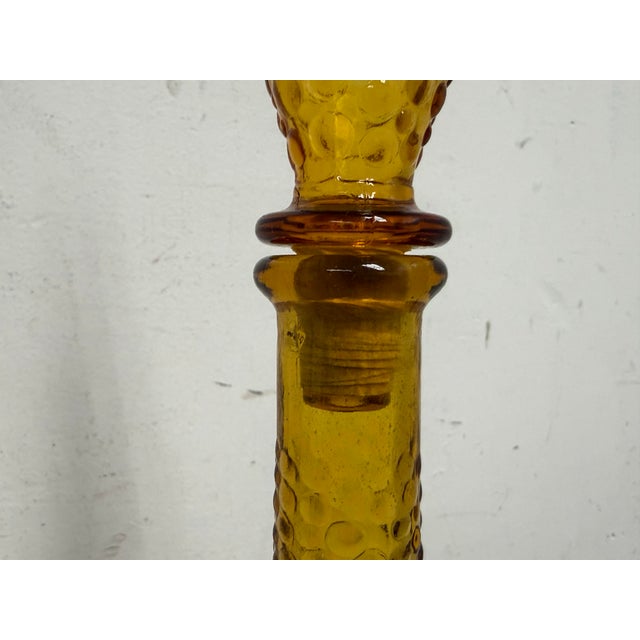 Amber Italian Hand Blown Amber Vessel With Stopper For Sale - Image 8 of 12