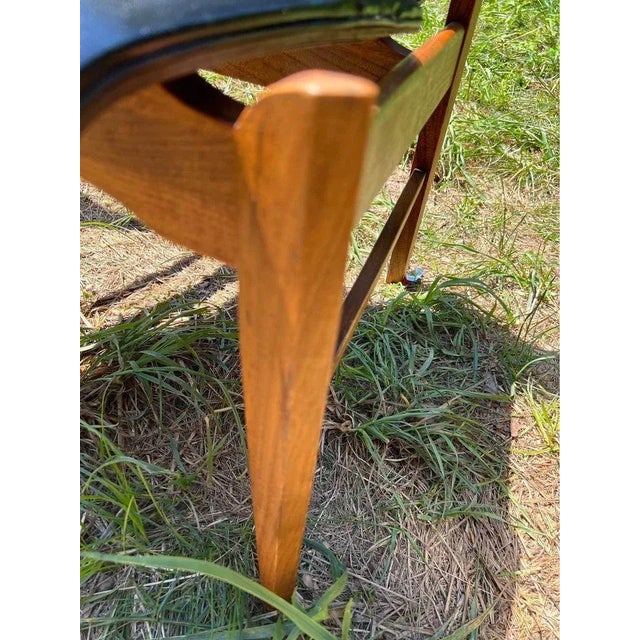 1960s Set of 4 Lane First 1st Edition Arne Vodder Style Walnut and Vinyl Highback Dining Chairs For Sale - Image 5 of 13