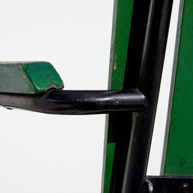 Green Metal & Wood Garden Armchair For Sale - Image 11 of 16
