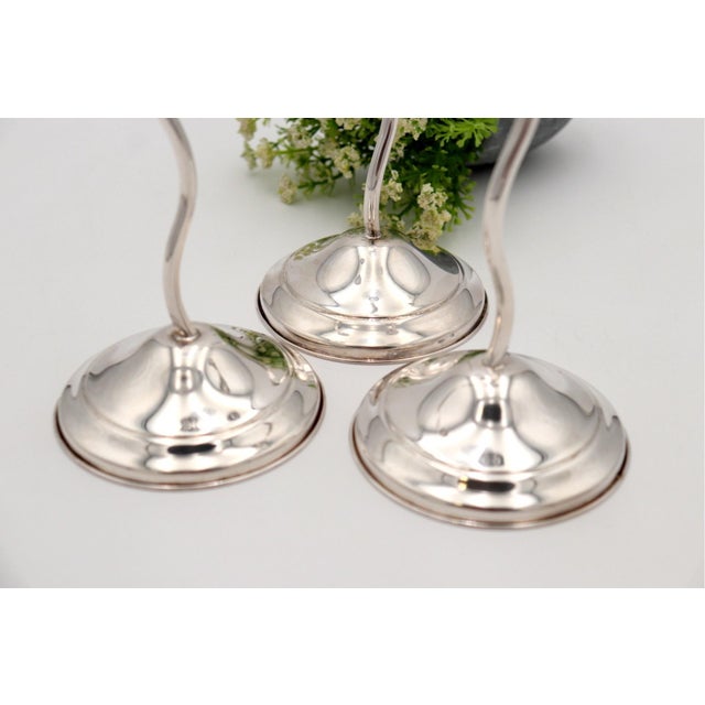 Silver Candlesticks, Set of 3 For Sale - Image 3 of 6