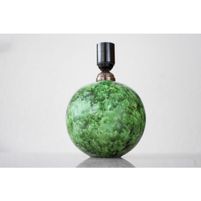 Scandinavian Art Deco Pottery Table Lamp by Erik Mornils for Nittsjö, 1930s For Sale - Image 3 of 18