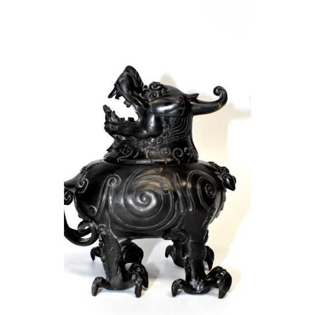 Black Bronze Incense Burner in Beast Form For Sale - Image 12 of 13