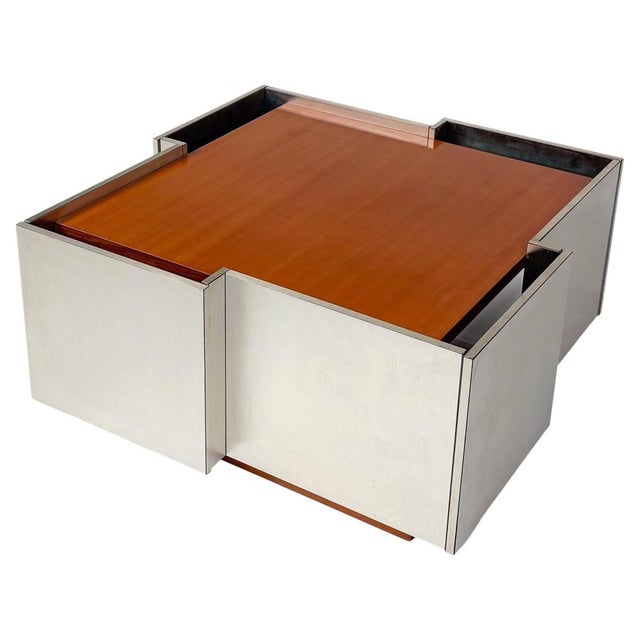 Mid-Century Modern Coffee Table in Wood and Metal, Italy, 1970s For Sale - Image 13 of 13