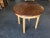Restored round Mid-century rattan Child's Dining/Play Table with a mahogany top featuring four-strand table legs. 1950,...