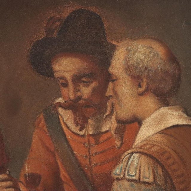 English School, The Chess Players, Pastel on Paper, Framed For Sale - Image 4 of 12