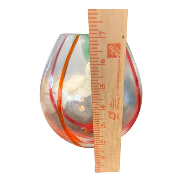 Late 20th Century 1990s Lsa International Polish Mouth-Blown Art Glass Vase in Red & Orange For Sale - Image 5 of 9