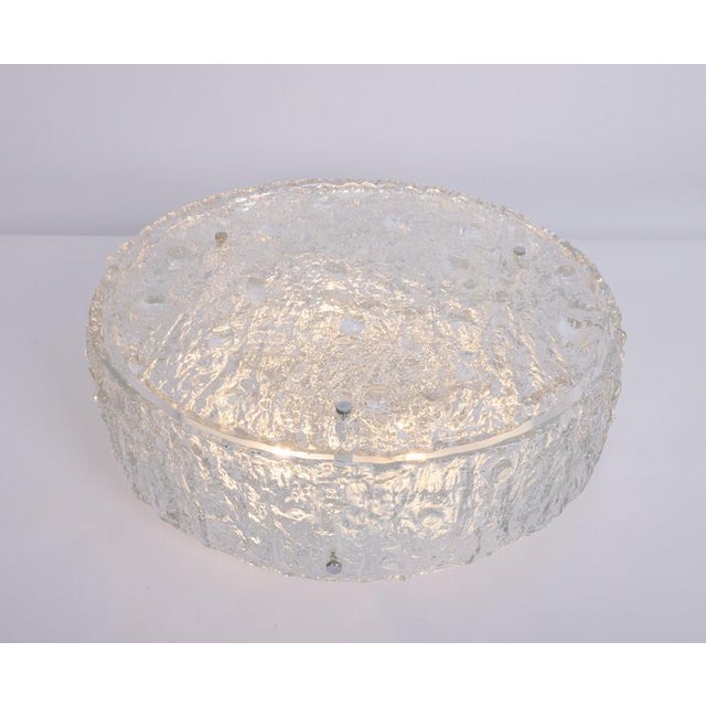 Large Murano Glass Flushmount Fixture in the style of Kaiser, Germany, 1960s For Sale - Image 9 of 13