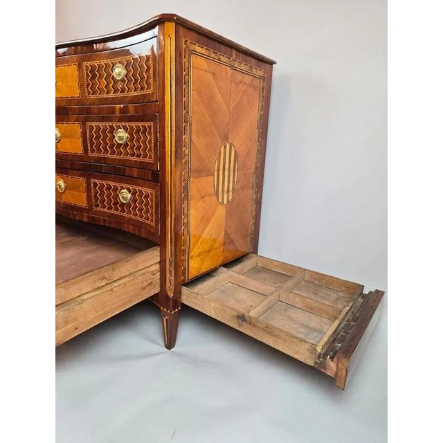 Inlaid Chest of Drawers with Double Secret Compartments, 1700s For Sale - Image 9 of 12