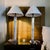 Ralph Lauren 1990s Pair of Ralph Lauren Home Adjustable Tubular Glass & Brass Table Lamps With Original Shades For Sale - Image 4 of 13