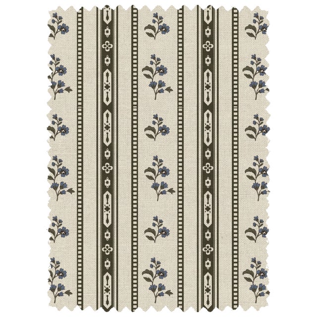 Green Stoffer Home x Cloth & Company Elsie Bed in Botanical Stripe Olive with Olive Welt, Queen For Sale - Image 8 of 9