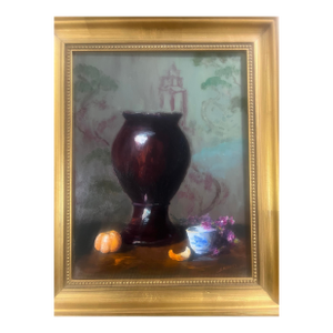 Laurie Samara 17.5 X 14.5 Acrylic Still Life, Signed. Framed