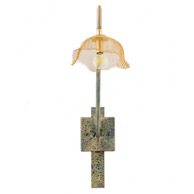 Contemporary Minimalist Sconce With Mesh Pod by Lowcountry Originals For Sale - Image 3 of 3