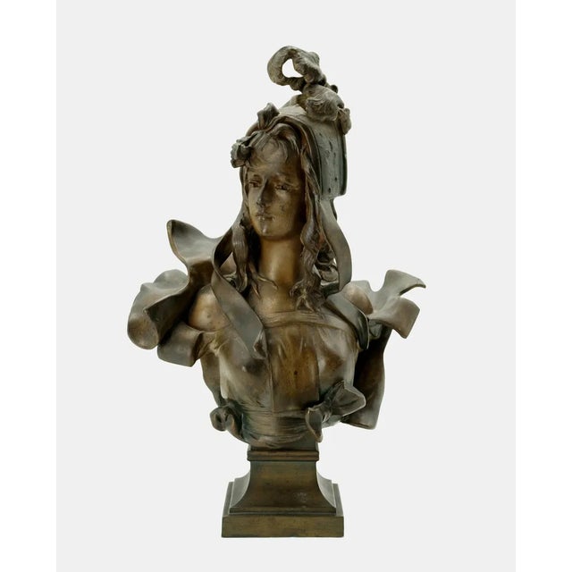 Bronze Bust of a Young Woman by Anton Nelson, 1890s For Sale - Image 13 of 13