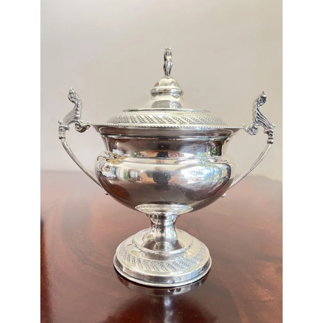 Gray Empire Style Sugar Bowl in Silver, Italy, 1950s For Sale - Image 8 of 8