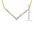 14K Yellow and White Gold 2.0 Cttw Princess Cut Diamond Flared and X-Station V Shaped 18” Franco Chain Statement Necklace (H-I Color, SI2-I1 Clarity) For Sale In New York - Image 6 of 6