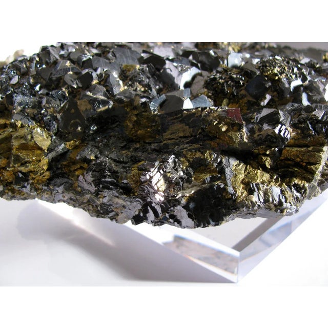 Gray Large Natural Galena Mineral Gemstone Specimen For Sale - Image 8 of 9