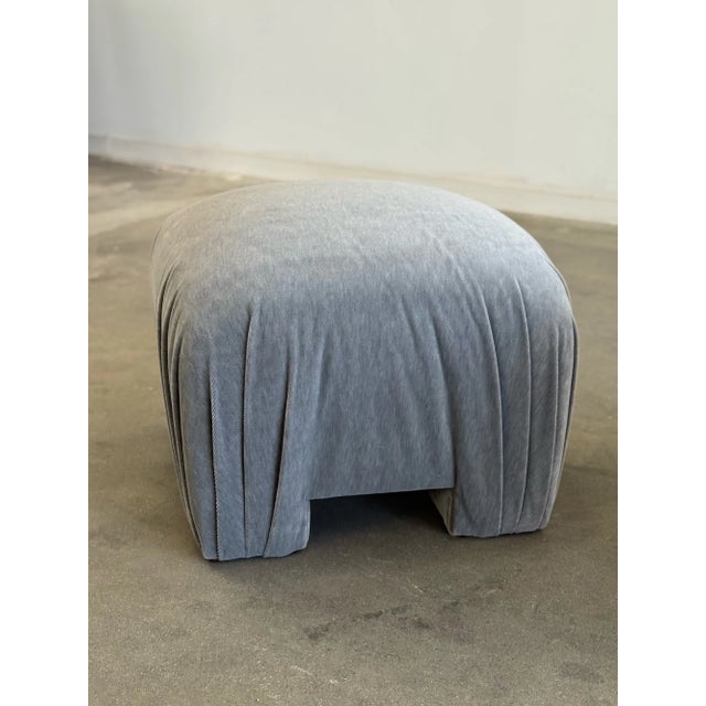 1980s Late 20th Century Gathered Mid Century Modern Ottoman (Pair) For Sale - Image 5 of 12